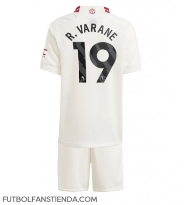 Manchester United Raphael Varane #19 Tercera Equipación Niños 2023-24 Manga Corta (+ Pantalones cortos)
